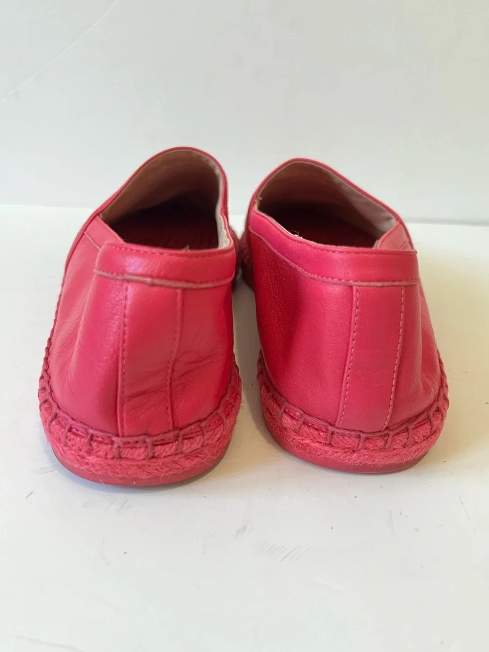 Coach Charlie Pink Leather Espadrille Slip-Ons Size 8B